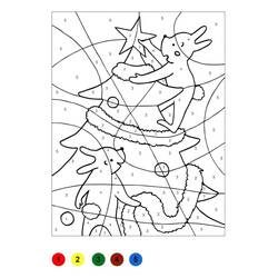 Dibujo para colorear: Coloreo Mágico de Navidad (Colorear por Números) #200740 - Dibujos para Colorear e Imprimir Gratis
