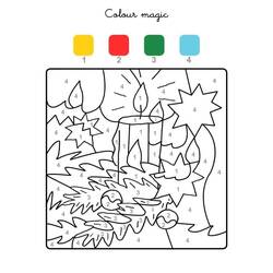 Dibujo para colorear: Coloreo Mágico de Navidad (Colorear por Números) #200754 - Dibujos para Colorear e Imprimir Gratis