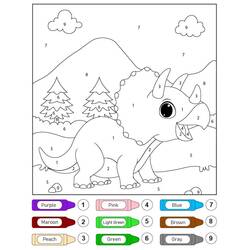 Dibujo para colorear: Dinosaurio Mágico (Colorear por Números) #216741 - Dibujos para Colorear e Imprimir Gratis