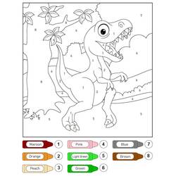 Dibujo para colorear: Dinosaurio Mágico (Colorear por Números) #216744 - Dibujos para Colorear e Imprimir Gratis