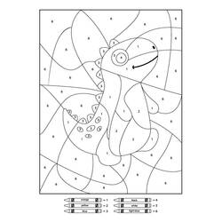 Dibujo para colorear: Dinosaurios Colorear por Números (Colorear por Números) #177961 - Dibujos para Colorear e Imprimir Gratis