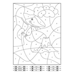 Dibujo para colorear: Dinosaurios Colorear por Números (Colorear por Números) #177962 - Dibujos para Colorear e Imprimir Gratis