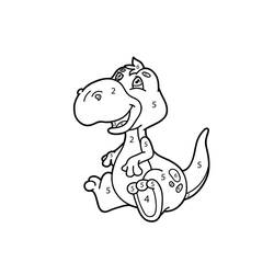 Dibujo para colorear: Dinosaurios Colorear por Números (Colorear por Números) #177964 - Dibujos para Colorear e Imprimir Gratis