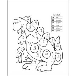 Dibujo para colorear: Dinosaurios Colorear por Números (Colorear por Números) #177965 - Dibujos para Colorear e Imprimir Gratis