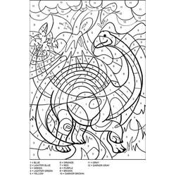Dibujo para colorear: Dinosaurios Colorear por Números (Colorear por Números) #177966 - Dibujos para Colorear e Imprimir Gratis