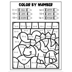 Dibujo para colorear: Dinosaurios Colorear por Números (Colorear por Números) #177967 - Dibujos para Colorear e Imprimir Gratis