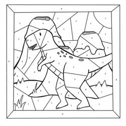 Dibujo para colorear: Dinosaurios Colorear por Números (Colorear por Números) #177969 - Dibujos para Colorear e Imprimir Gratis