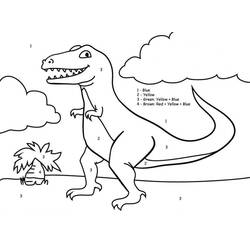 Dibujo para colorear: Dinosaurios Colorear por Números (Colorear por Números) #177974 - Dibujos para Colorear e Imprimir Gratis