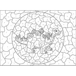 Dibujo para colorear: Dinosaurios Colorear por Números (Colorear por Números) #177976 - Dibujos para Colorear e Imprimir Gratis