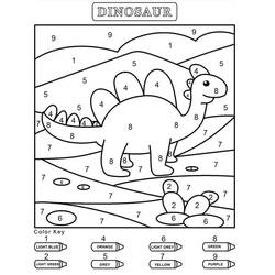 Dibujo para colorear: Dinosaurios Colorear por Números (Colorear por Números) #177977 - Dibujos para Colorear e Imprimir Gratis