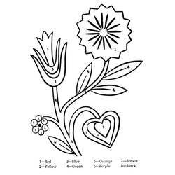 Dibujos para colorear: Flores Colorear por Números - Dibujos para Colorear e Imprimir Gratis