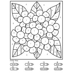 Dibujo para colorear: Flores Colorear por Números (Colorear por Números) #177980 - Dibujos para Colorear e Imprimir Gratis
