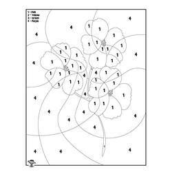 Dibujo para colorear: Flores Colorear por Números (Colorear por Números) #177982 - Dibujos para Colorear e Imprimir Gratis