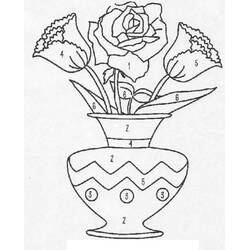 Dibujo para colorear: Flores Colorear por Números (Colorear por Números) #177983 - Dibujos para Colorear e Imprimir Gratis