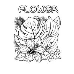 Dibujo para colorear: Flores Colorear por Números (Colorear por Números) #177985 - Dibujos para Colorear e Imprimir Gratis