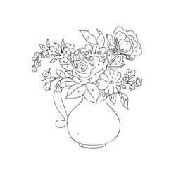 Dibujo para colorear: Flores Colorear por Números (Colorear por Números) #177989 - Dibujos para Colorear e Imprimir Gratis