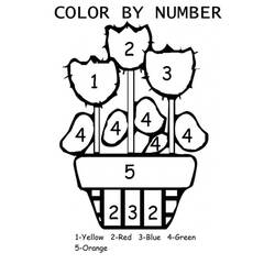 Dibujo para colorear: Flores Colorear por Números (Colorear por Números) #177990 - Dibujos para Colorear e Imprimir Gratis