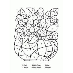 Dibujo para colorear: Flores Colorear por Números (Colorear por Números) #177991 - Dibujos para Colorear e Imprimir Gratis
