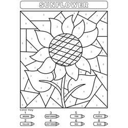 Dibujo para colorear: Flores Colorear por Números (Colorear por Números) #177994 - Dibujos para Colorear e Imprimir Gratis