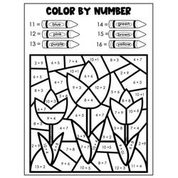 Dibujo para colorear: Flores Colorear por Números (Colorear por Números) #177995 - Dibujos para Colorear e Imprimir Gratis