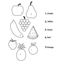 Dibujo para colorear: Frutas Colorear por Números (Colorear por Números) #178001 - Dibujos para Colorear e Imprimir Gratis