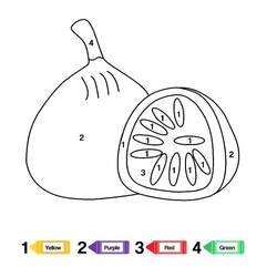 Dibujo para colorear: Frutas Colorear por Números (Colorear por Números) #178006 - Dibujos para Colorear e Imprimir Gratis