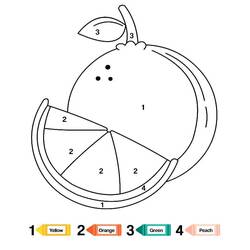 Dibujo para colorear: Frutas Colorear por Números (Colorear por Números) #178007 - Dibujos para Colorear e Imprimir Gratis