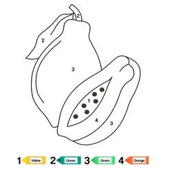 Dibujo para colorear: Frutas Colorear por Números (Colorear por Números) #178008 - Dibujos para Colorear e Imprimir Gratis