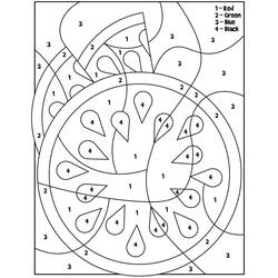 Dibujo para colorear: Frutas Colorear por Números (Colorear por Números) #178009 - Dibujos para Colorear e Imprimir Gratis