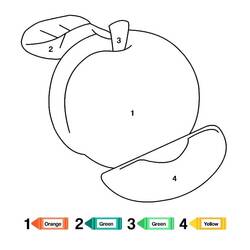 Dibujo para colorear: Frutas Colorear por Números (Colorear por Números) #178010 - Dibujos para Colorear e Imprimir Gratis