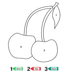 Dibujo para colorear: Frutas Colorear por Números (Colorear por Números) #178012 - Dibujos para Colorear e Imprimir Gratis