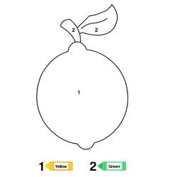 Dibujo para colorear: Frutas Colorear por Números (Colorear por Números) #178013 - Dibujos para Colorear e Imprimir Gratis
