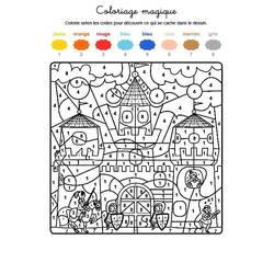 Dibujo para colorear: Mágico Jardín de Infantes (Colorear por Números) #180183 - Dibujos para Colorear e Imprimir Gratis