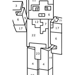 Dibujo para colorear: Minecraft Colorear por Números (Colorear por Números) #177930 - Dibujos para Colorear e Imprimir Gratis