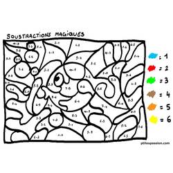 Dibujo para colorear: Resta Mágica (Colorear por Números) #182663 - Dibujos para Colorear e Imprimir Gratis