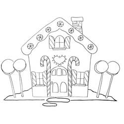 Dibujo para colorear: Casa de Jengibre (Comida y Nutrición) #199238 - Dibujos para Colorear e Imprimir Gratis