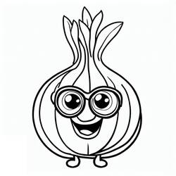 Dibujo para colorear: Cebolla (Comida y Nutrición) #186581 - Dibujos para Colorear e Imprimir Gratis