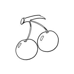 Dibujo para colorear: Cereza (Comida y Nutrición) #190082 - Dibujos para Colorear e Imprimir Gratis