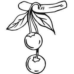 Dibujo para colorear: Cereza (Comida y Nutrición) #190101 - Dibujos para Colorear e Imprimir Gratis