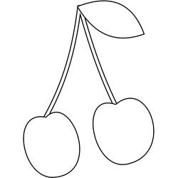 Dibujo para colorear: Cereza (Comida y Nutrición) #190103 - Dibujos para Colorear e Imprimir Gratis