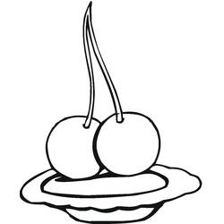 Dibujo para colorear: Cereza (Comida y Nutrición) #190106 - Dibujos para Colorear e Imprimir Gratis