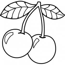 Dibujo para colorear: Cereza (Comida y Nutrición) #190112 - Dibujos para Colorear e Imprimir Gratis