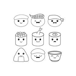 Dibujo para colorear: Comida Kawaii (Comida y Nutrición) #209275 - Dibujos para Colorear e Imprimir Gratis