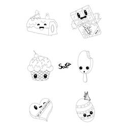 Dibujo para colorear: Comida Kawaii (Comida y Nutrición) #209283 - Dibujos para Colorear e Imprimir Gratis