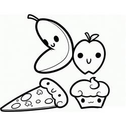 Dibujo para colorear: Comida Kawaii (Comida y Nutrición) #209287 - Dibujos para Colorear e Imprimir Gratis