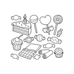 Dibujo para colorear: Dulces (Comida y Nutrición) #190800 - Dibujos para Colorear e Imprimir Gratis