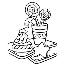 Dibujo para colorear: Dulces (Comida y Nutrición) #190802 - Dibujos para Colorear e Imprimir Gratis