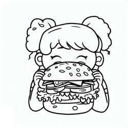 Dibujos para colorear: Hamburguesa - Dibujos para Colorear e Imprimir Gratis