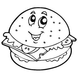 Dibujo para colorear: Hamburguesa (Comida y Nutrición) #186766 - Dibujos para Colorear e Imprimir Gratis