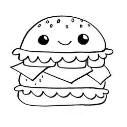 Dibujo para colorear: Hamburguesa (Comida y Nutrición) #186777 - Dibujos para Colorear e Imprimir Gratis